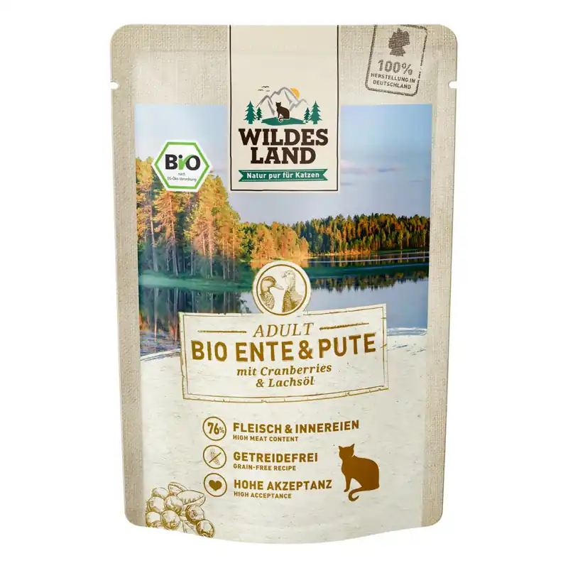 Bestseller WILDES LAND Pouchbeutel BIO Ente & Pute 85 g